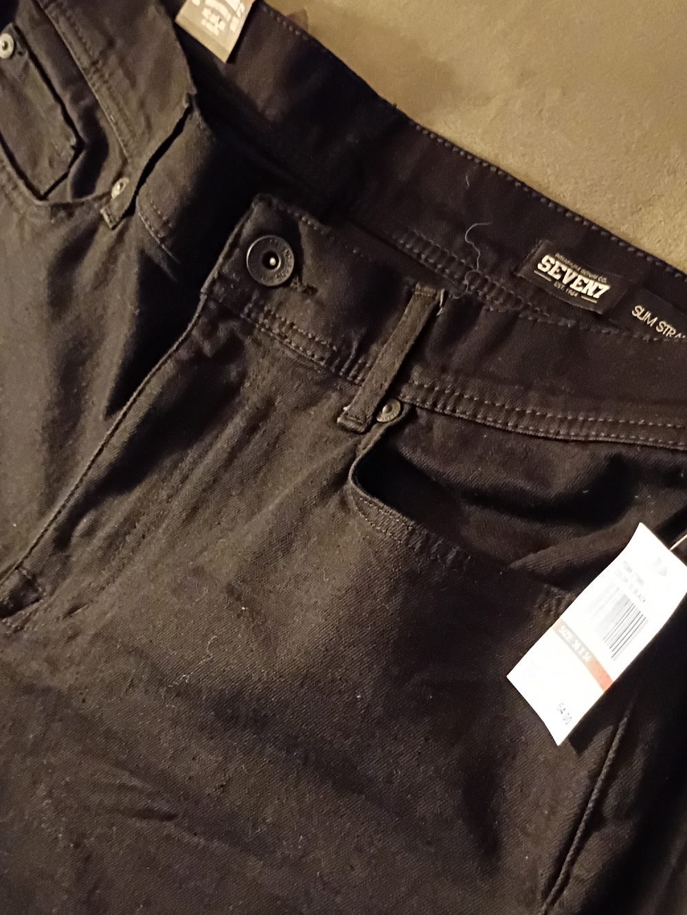 Seven7 Men's Slim Straight Black Jeans - Classic Black